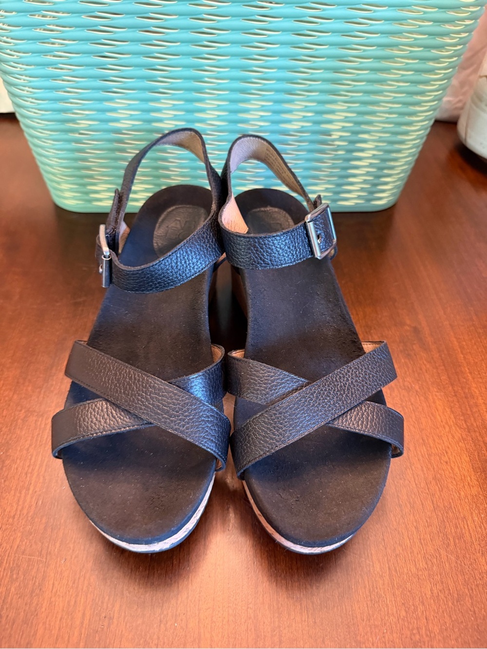 ABEO Nylah Wedge Sandals SZ 8N Color Black - Picture 3 of 10